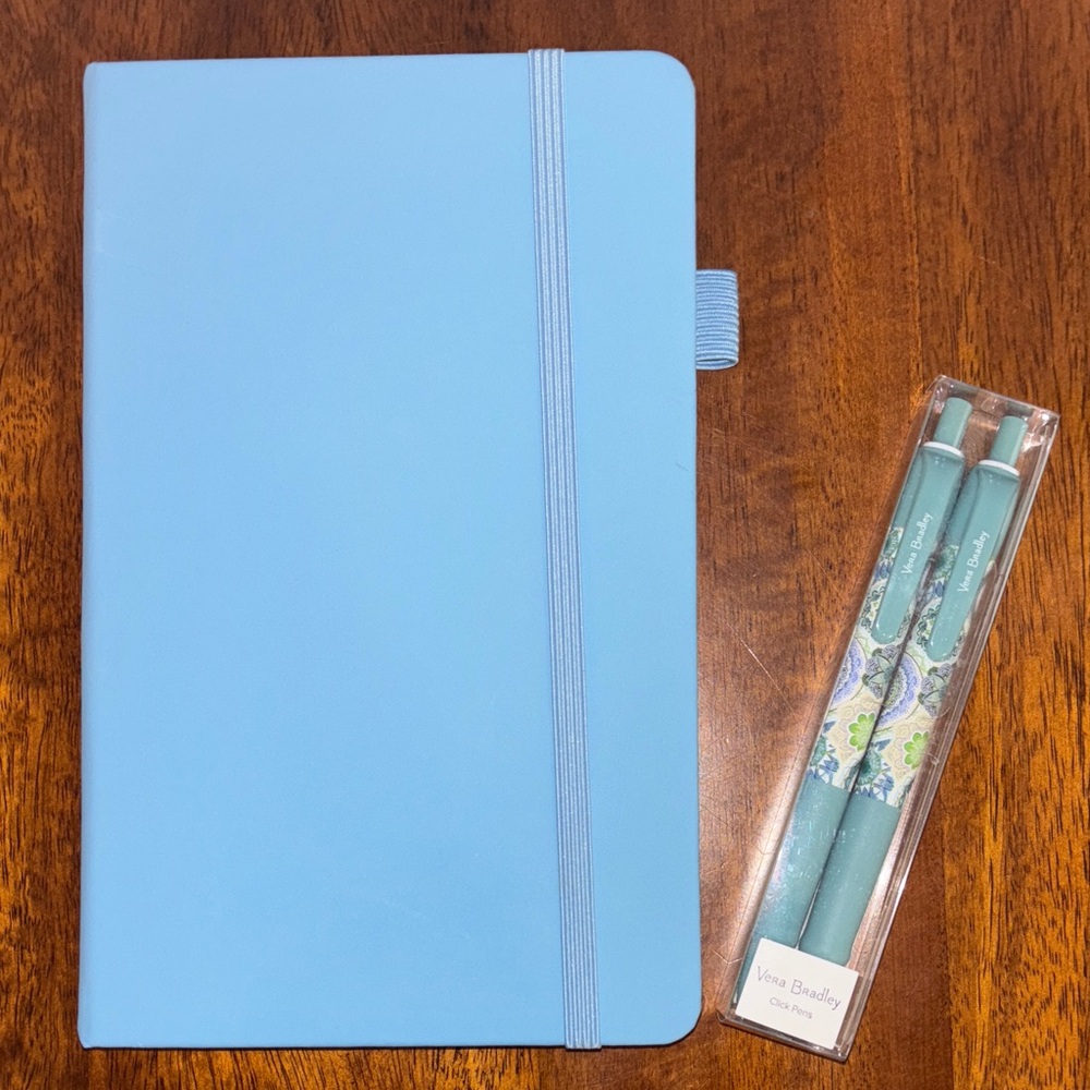 Light Blue Journal with Vera Bradley Floral Pens